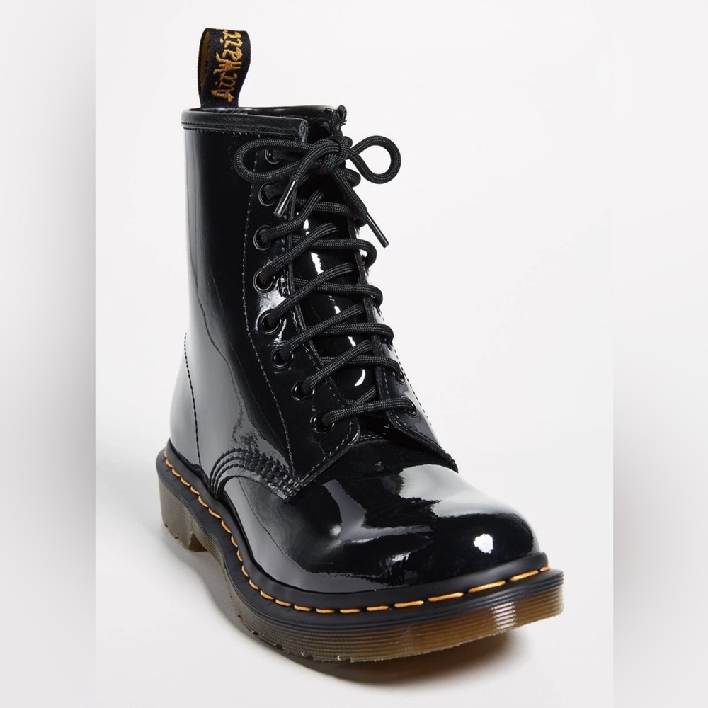 Dr. Martens Shiny Black Lace-Up Boots